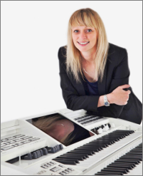 Claire Grieg with her Wersi OAX